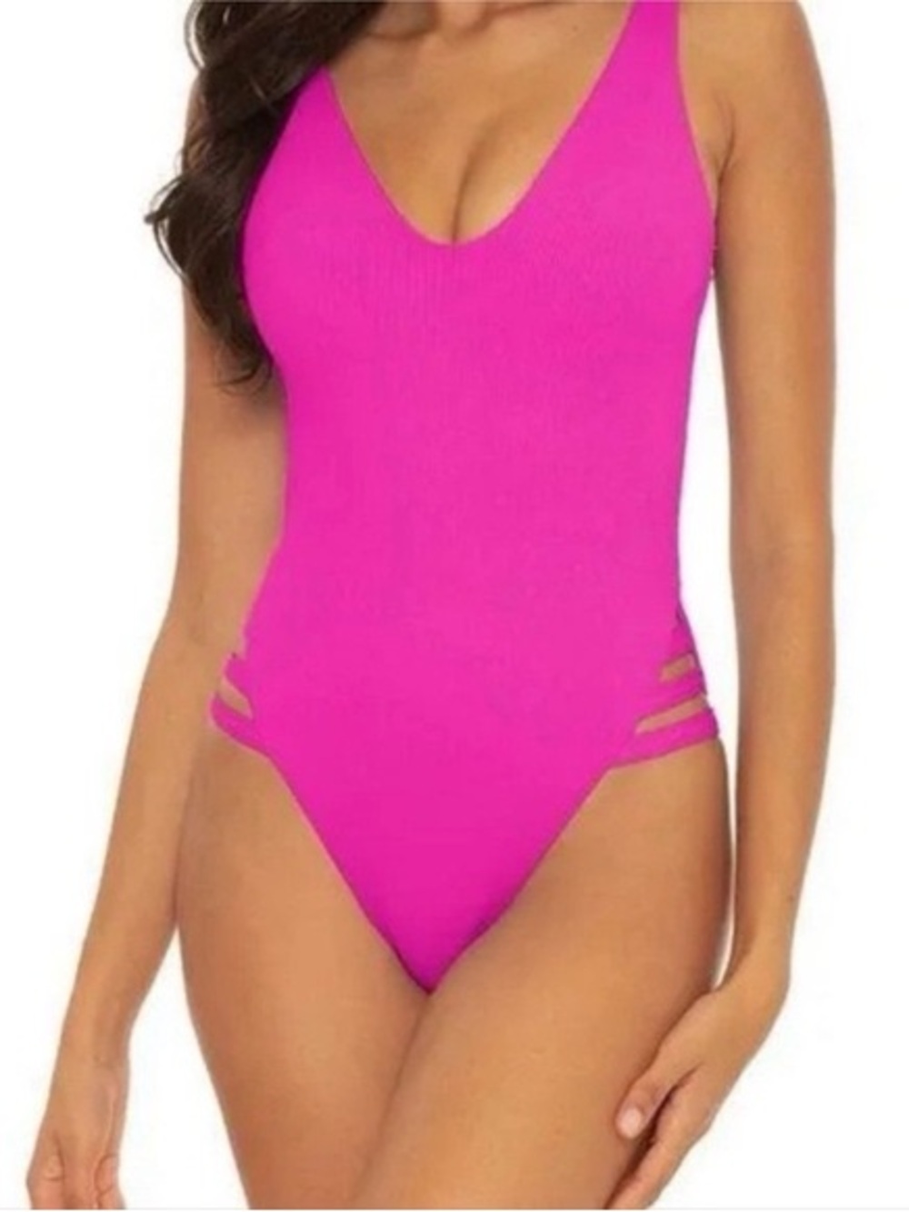 Becca Women’s One Piece Ribbed Bathing Suit